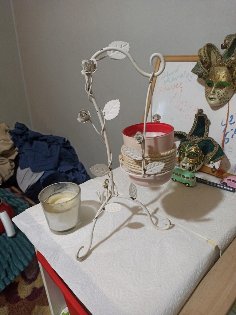 mumluk saksı askılı yaninda iki adet kokulu mum - 3