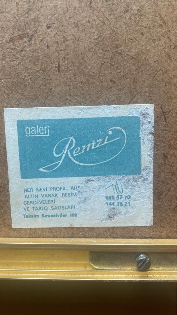 koleksiyon kara kalem resim ve altın varaklı çerçeveleri galeri remzi - 7
