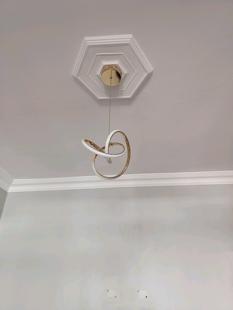 LED'li 2 adet ayni gold beyazlı avize 3 renk oluyor aç kapa yaptıkça - 3