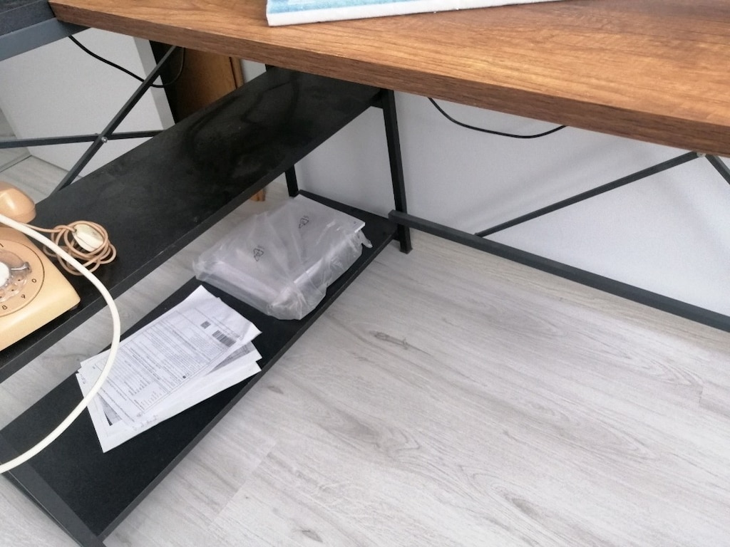 Kitaplıklı L şekli çalışma ofis bilgisayar masası çift yönlü kullanım - 5