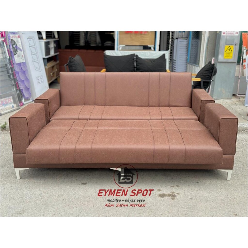 Sıfır Profil İskelet, Süngerli, Silinebilir Kumaş 2 Adet Kanepe - 4