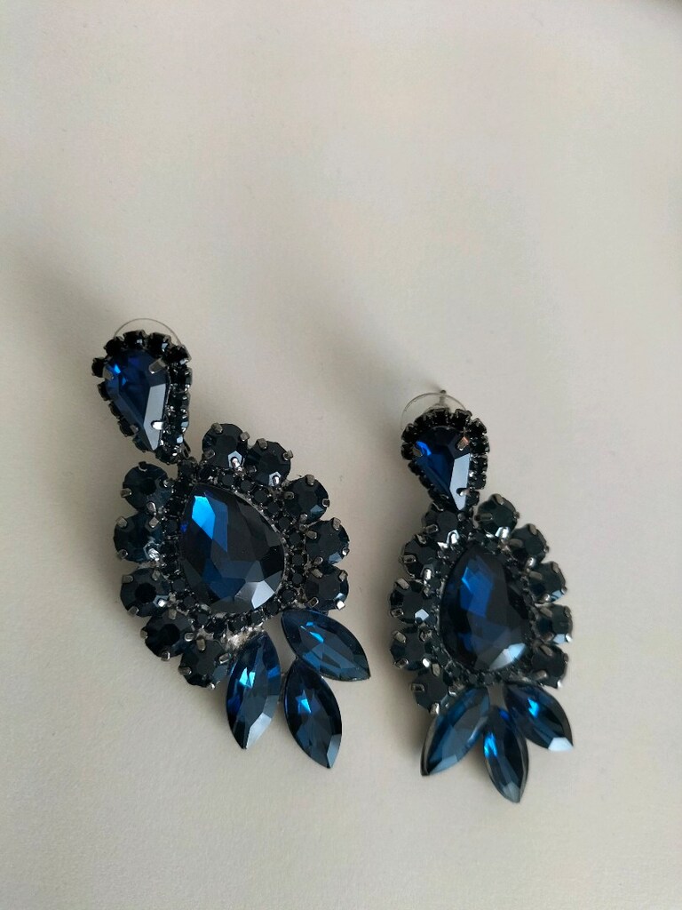 GELİN TACI VE KÜPESİ LACİVERT - 3