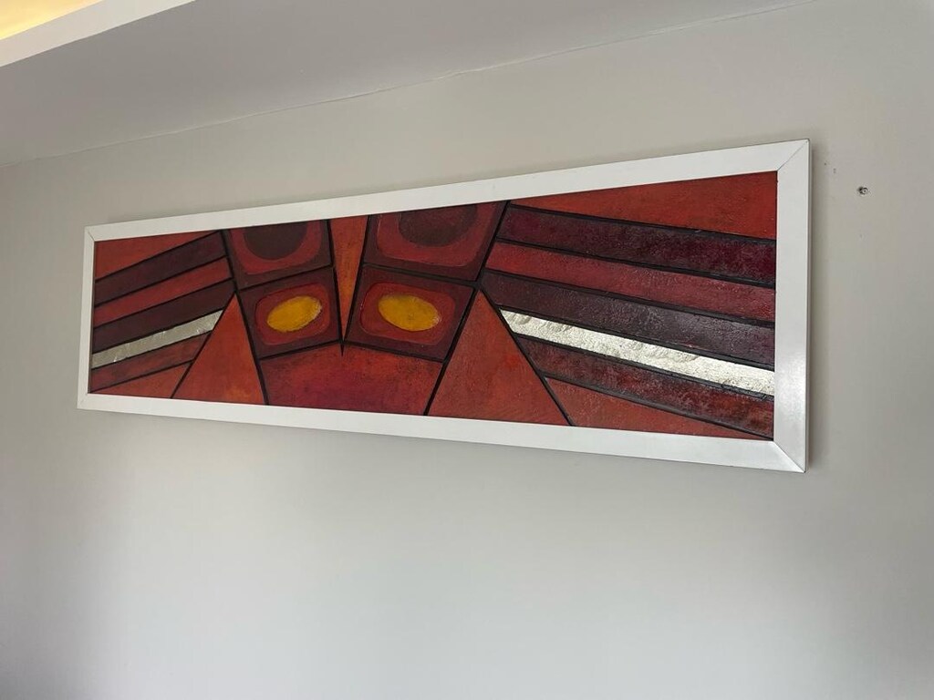 Modern Kübik Art turuncu/kahverengi tablo - 4