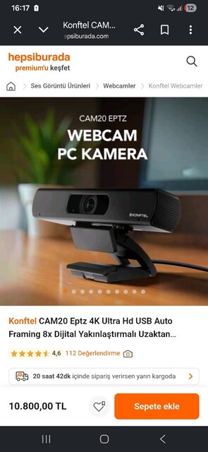 Sıfır kutusunda Webcam
