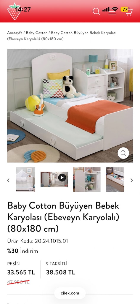 Çocuk Odası Takımı Beşik Dolap Çekmece - 7