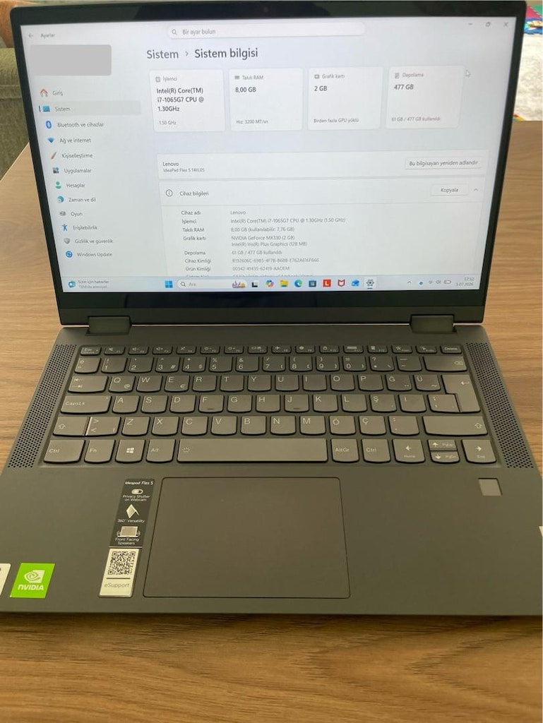 LENOVO İDEAPAD DOKUNMATİK EKRANLI i7- 8Gb Ram -512 SSD Laptop - 13