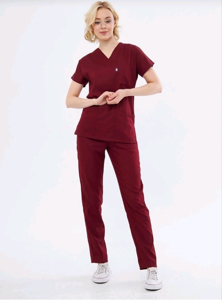 Class Bordo Üniforma Scrubs
