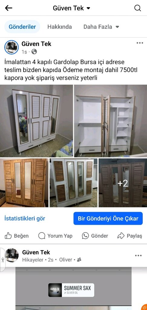 imalattan sıfır 4 kapılı gardolap - 3