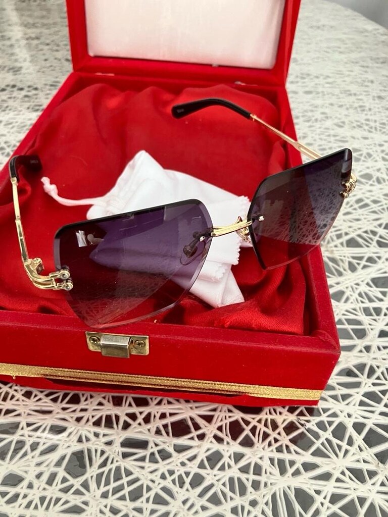 Chanel Altın Çerçeveli Modern Geometrik kadın Güneş Gözlüğü… - 7