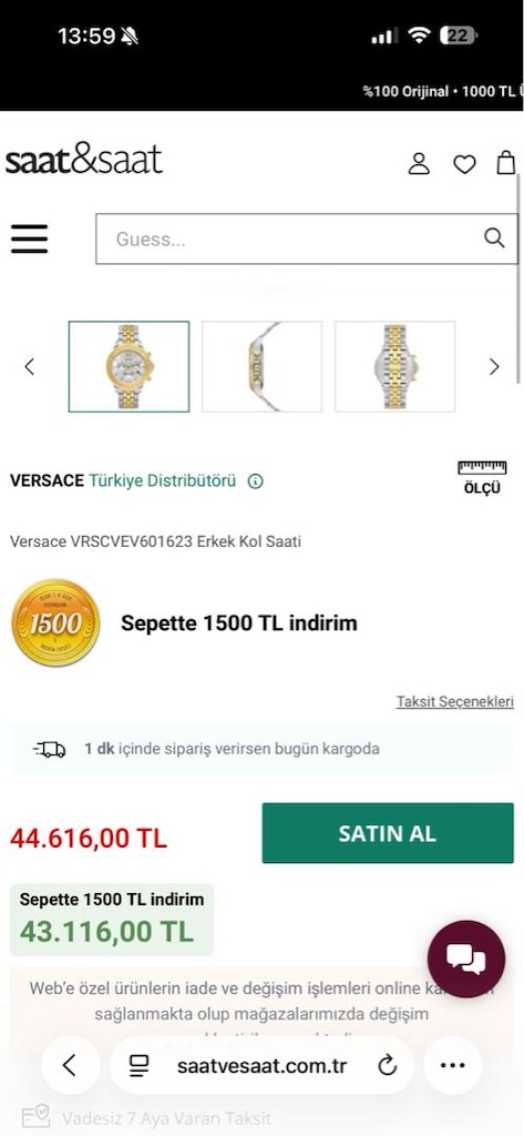 Versace Gold Silver VRSCVEV601623 Erkek Kol Saati - 9