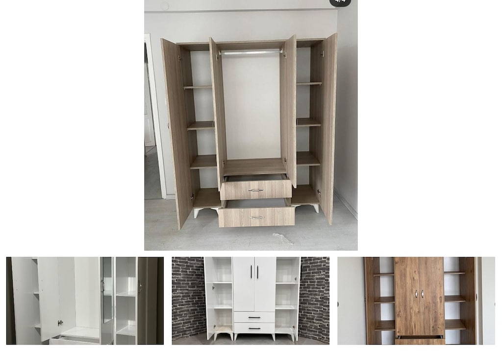 4 kapaklı elbise dolabı czqkgvvqch - 4