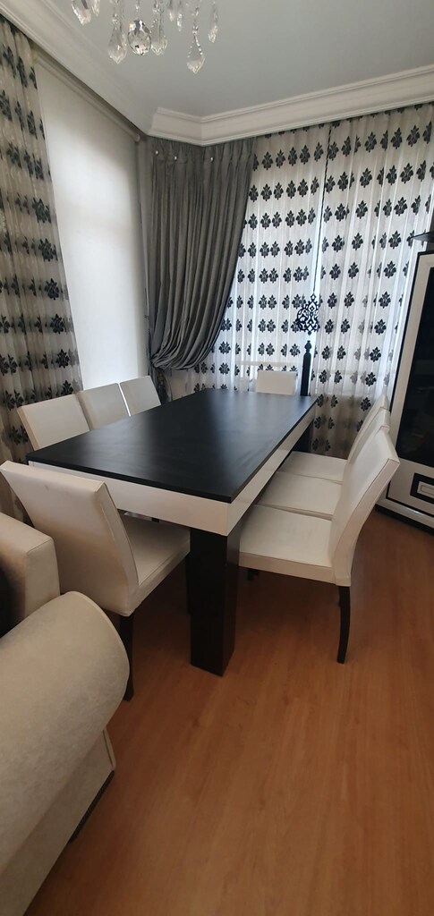 Komple Siyah Beyaz Salon Takımı +Gizli Bölmeli 10 KİŞİLİK Yemek Masası - 18