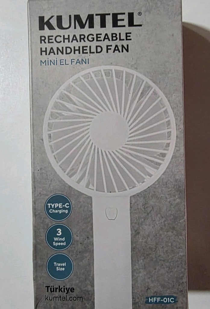 Kumtel Şarj Edilebilir Mini El Fanı BEYAZ. Sıfır kutusunda. - 9