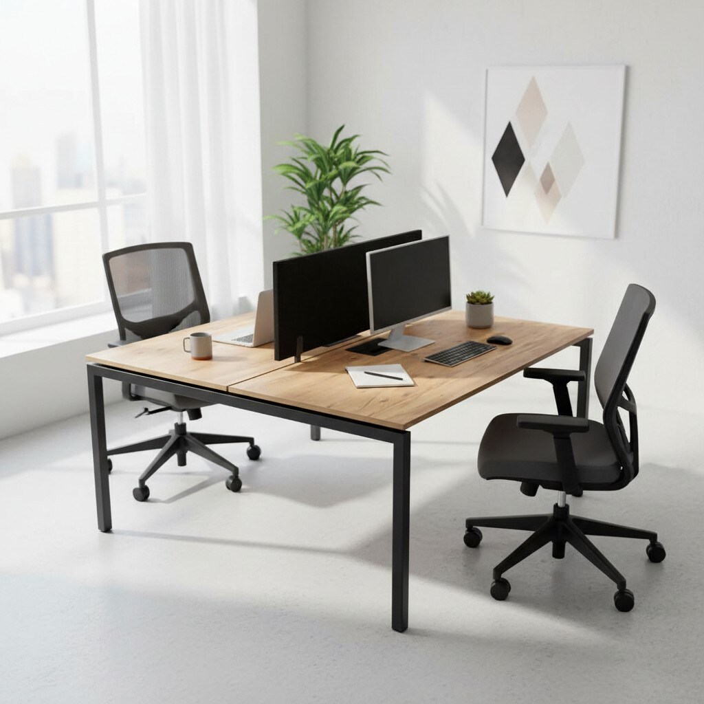 ATOM OFİS-SES YALITIMLI DATAPORTLU 2'Lİ MDF WORKSTATION (SIFIR) - 2