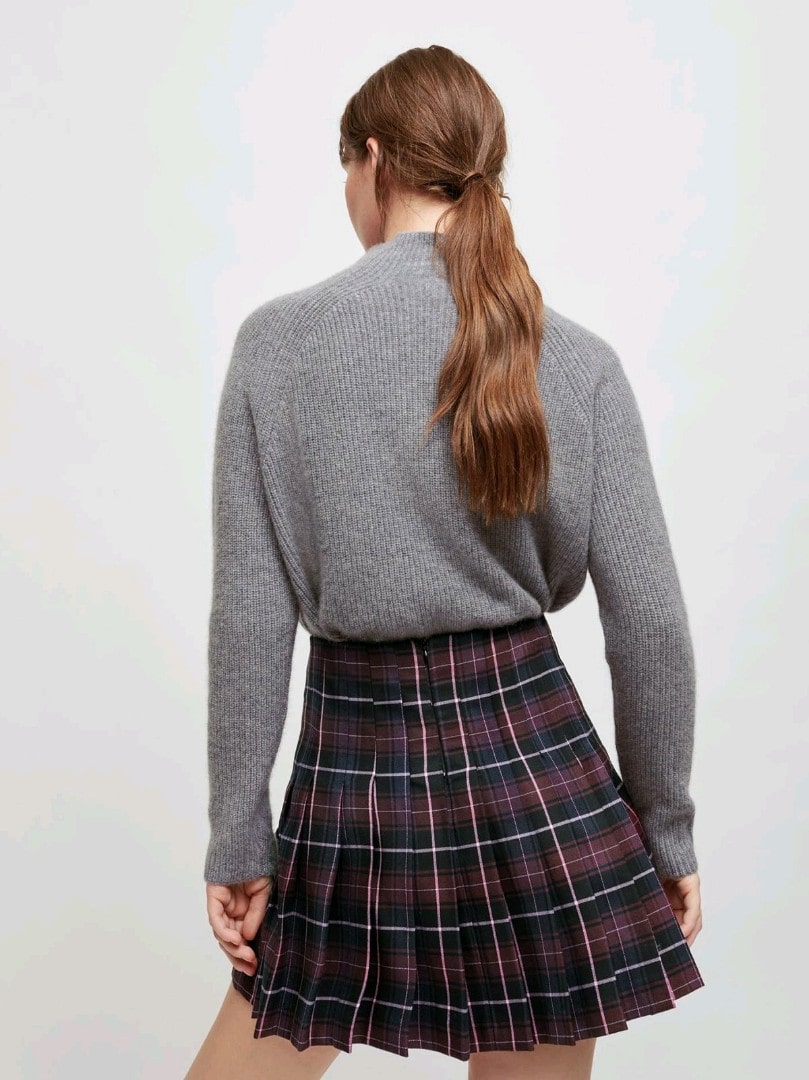Maje Jorisa Tartan Pleated Woven Mini Etek - 3