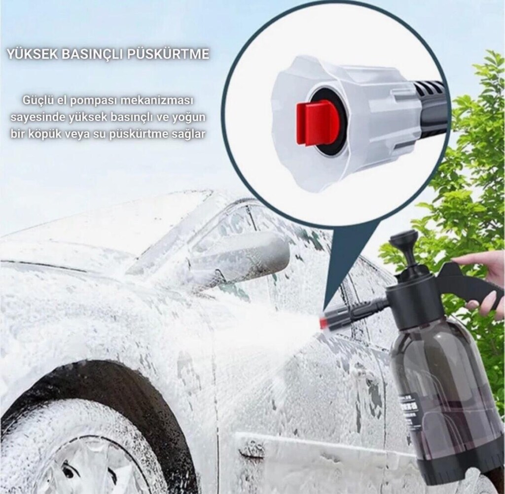 2 Litre yüksek basınçlı araç yıkama köpüğü püskürtücü el pompası - 4