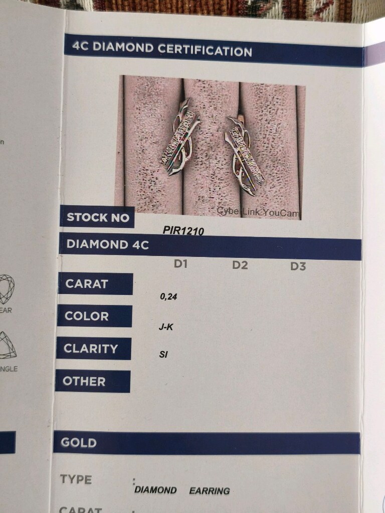 Sertifikalı Pırlanta 14k küpe - 9