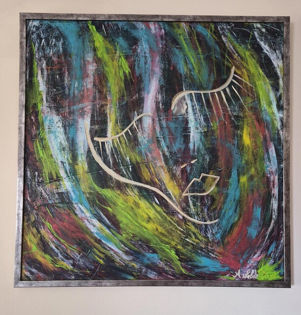 Selda Tezol Korku 84x84 cm Yağlıboya Resim