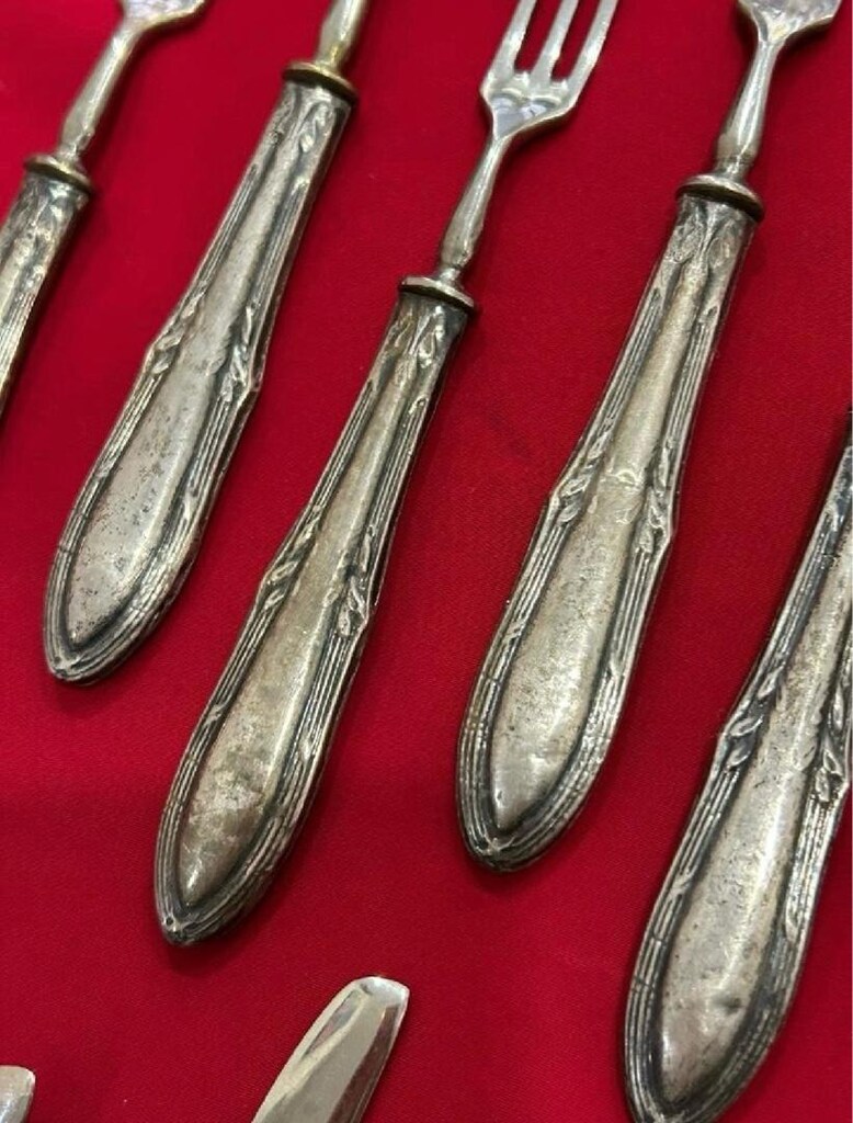 Gümüş saplı pasta servis takımı - 6