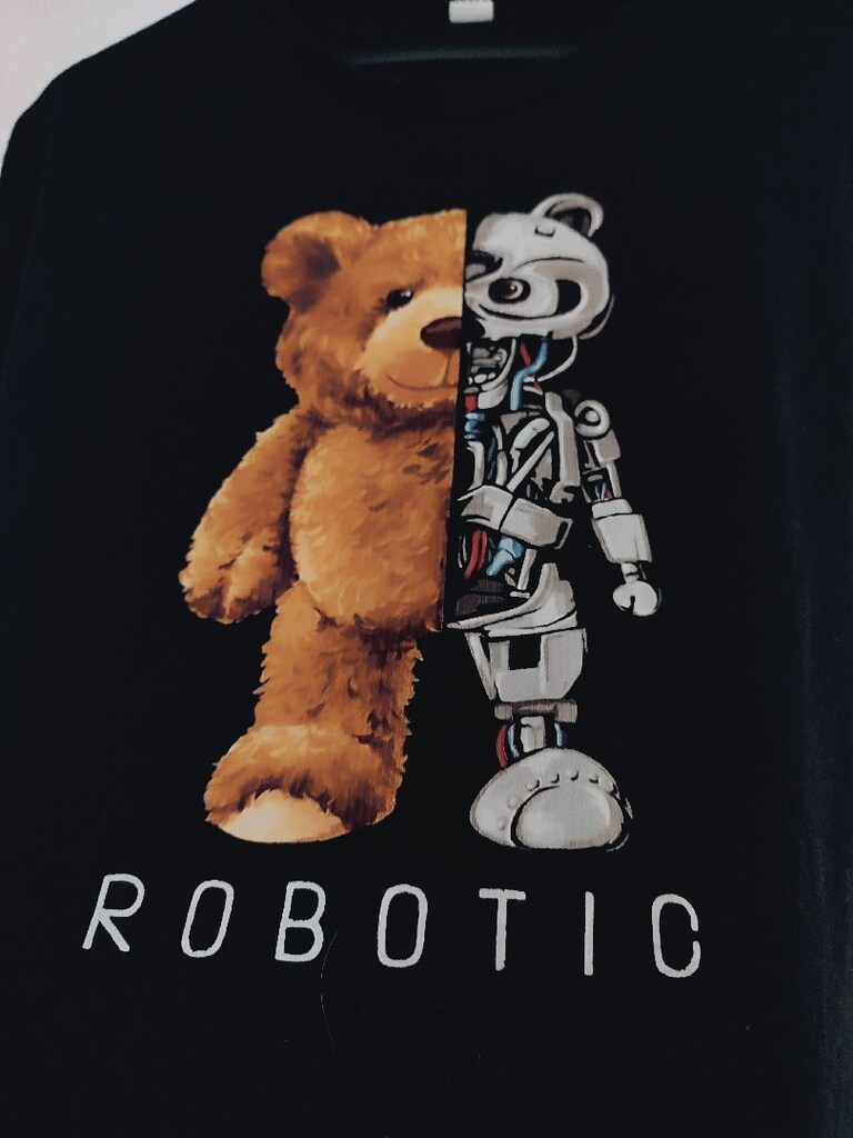 oversize baskılı siyah t-shirt - 2
