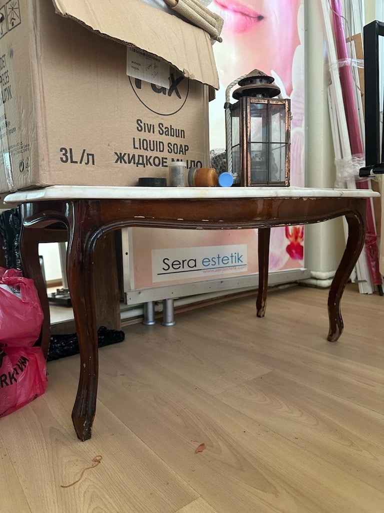 Sehpa Mermer Sehpa Antika masa stand - 3