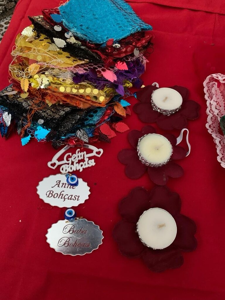 kına ve çeyiz bohça süsleri halay mendilleri kına pullusu - 6