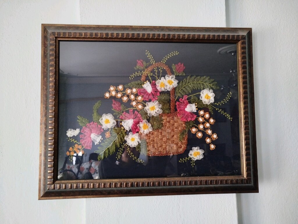 Vintage El yapımı tablo 52x66 cm - 3