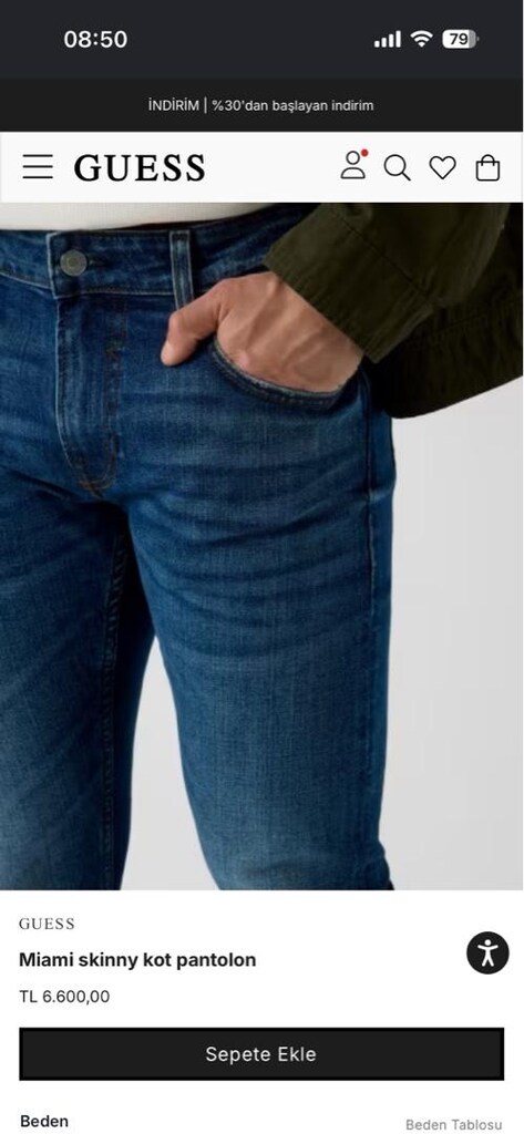 Guess miami skinny fit sıfır pantolon — görsel 5/8