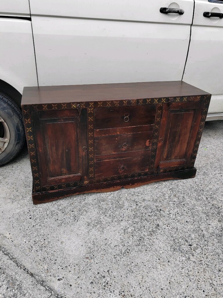 Uzakdoğu abanoz ahşap aynalı büfe 120*40*70 - 5