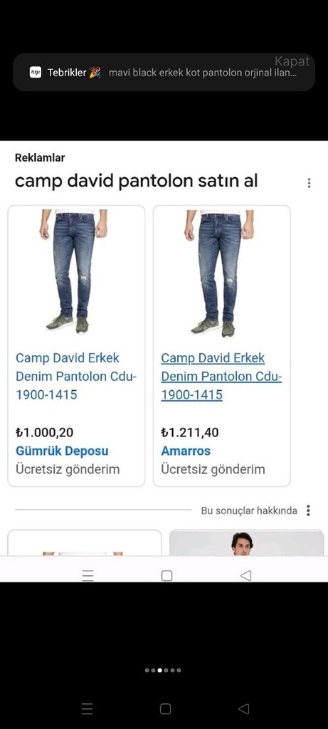 camp David erkek kot pantolon orjinal