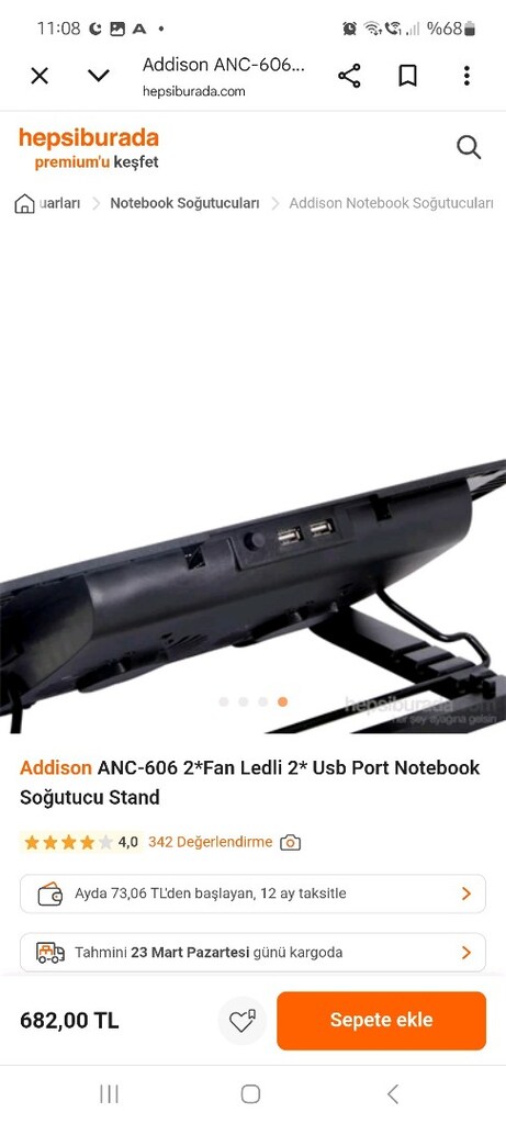 Addison notebook soğutucu. ANC 606 Modeli. Yükseklik ayar fonksiyonu. - 6