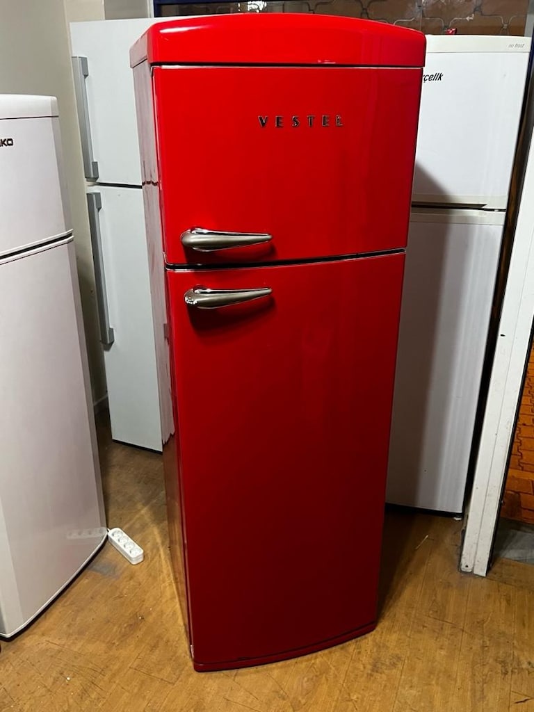 kırmızı retro buzdolabı nakliye var - 5
