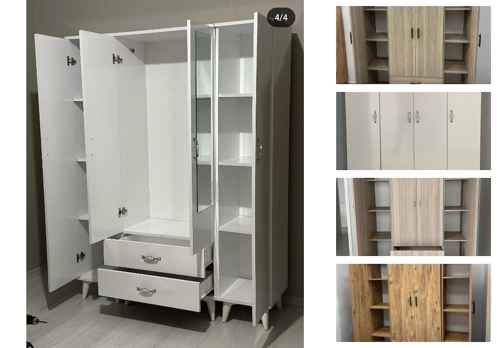 4 kapaklı elbise dolabı gsemjvlpcf - 3