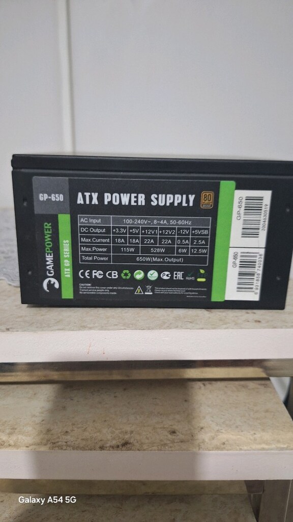 gamepower 650waat 80 plus power - 2