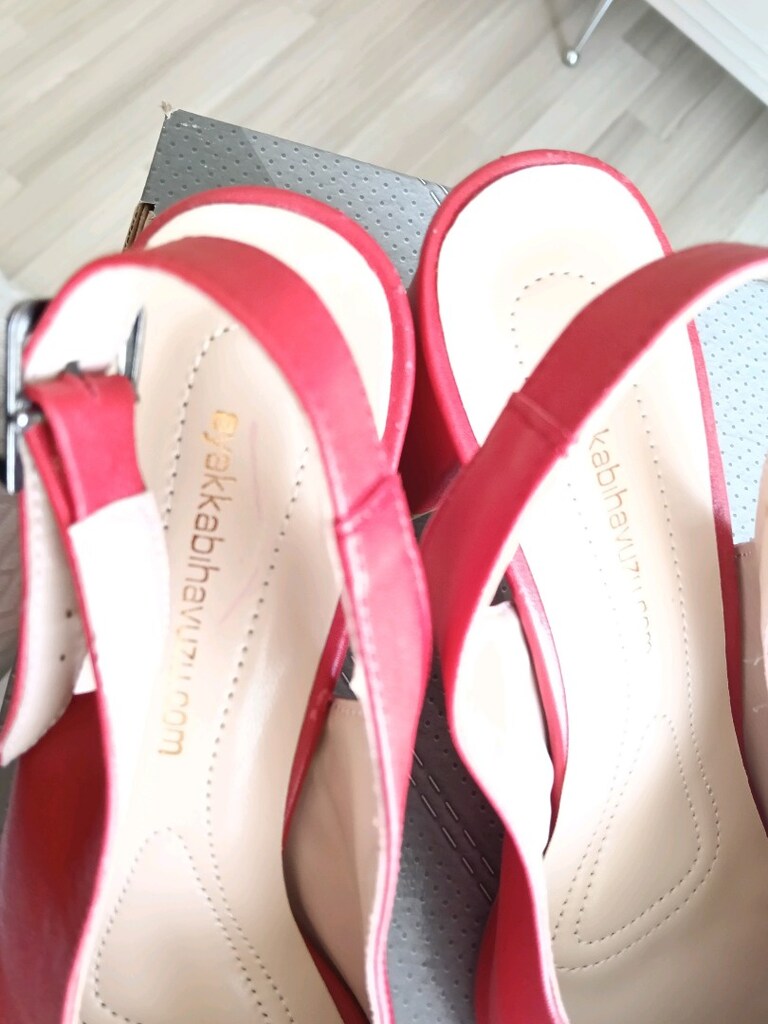 Kırmızı slingback ayakkabı - 3