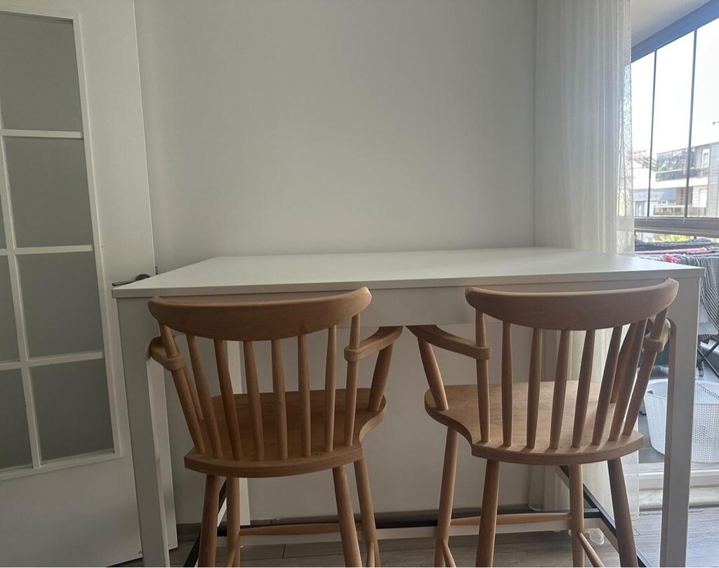 ikea bar masası iki obuts home ahşap bar sandalyesi - 3