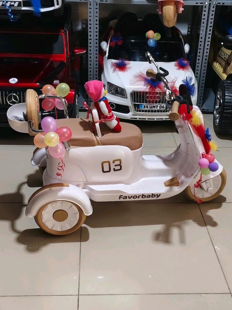 (YENİ ÜRÜN)2 KİŞİLİK VESPA KUMANDALI&MANUEL AKÜLÜ ARABA SCOOTER - 3