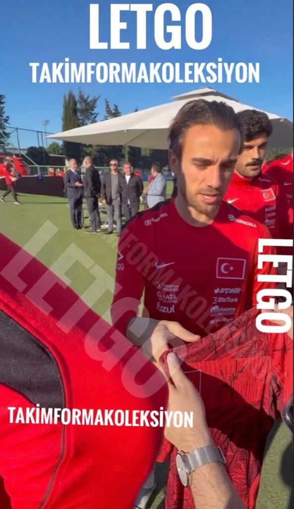 kırmızı türkiye milli takım imzalı futbol erkek unisex forması - 2