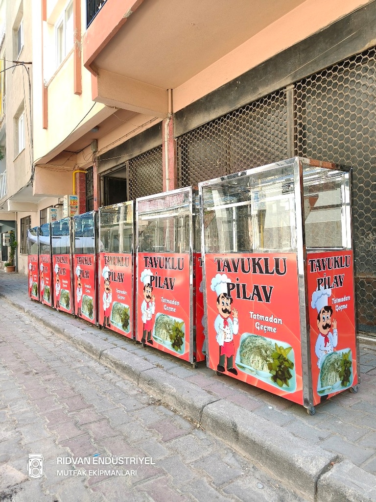 pilav tezgahı seyyar pilav arabası tavuklu nohutlu pilavcı tezgahı - 19
