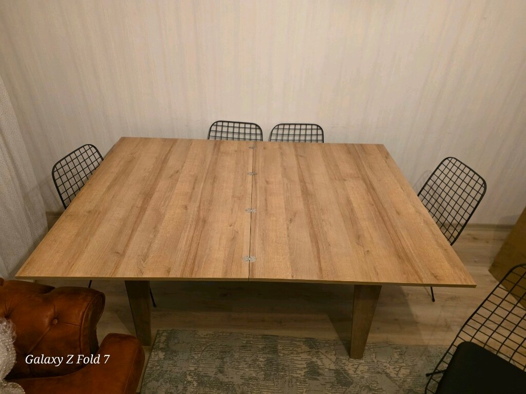 Açılıp Büyüyebilen Yemek Masası ve 6'lı Kafes Tel Sandalye Takımı - 5