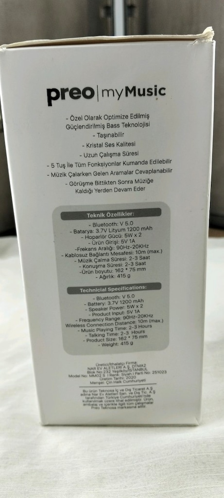 Preo myMusic MM02 S Bluetooth Hoparlör – Sıfır Kutulu - 5