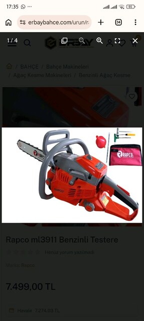 RAPCO ML3911 40CC Benzinli Zincirli Testere