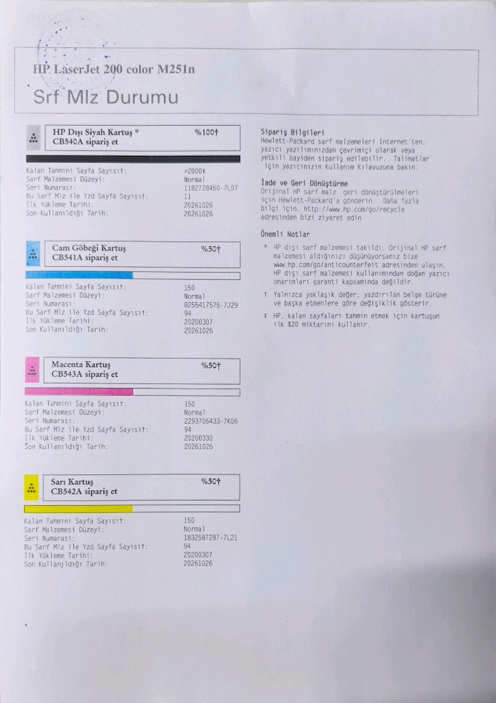 HP LaserJet Pro 200 Color M251n Renkli Lazer Yazıcı - 4