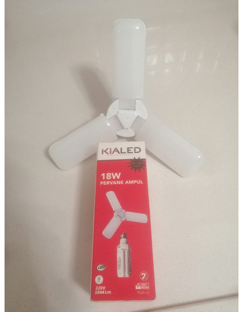 4 ADET KİALED 18 W MİNİ PERVANE LED AMPUL BEYAZ IŞIK 1944 LM - 3