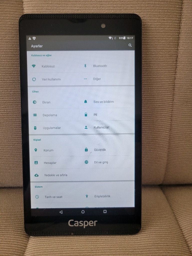 16 GB Casper wifi kamera herşey aktif . Android 5.1 dir. Sadece 500 t - 3