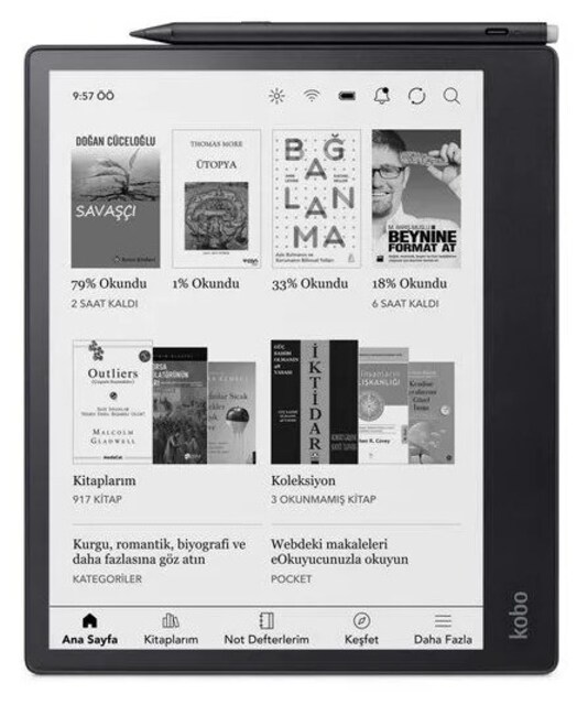 Kobo Elipsa E kitap okuyucu. 10,3” dokunmatik ekran 32GB depolama