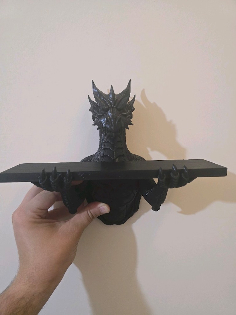 Ejderha Duvar Rafı | 3D Baskı | Fantastik Dekor - 5