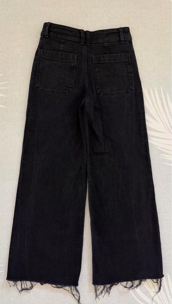 Mango Catherin Siyah Yüksek Bel Culotte Jean 36 Beden_1 Kez Kullanıldı — görsel 2/10
