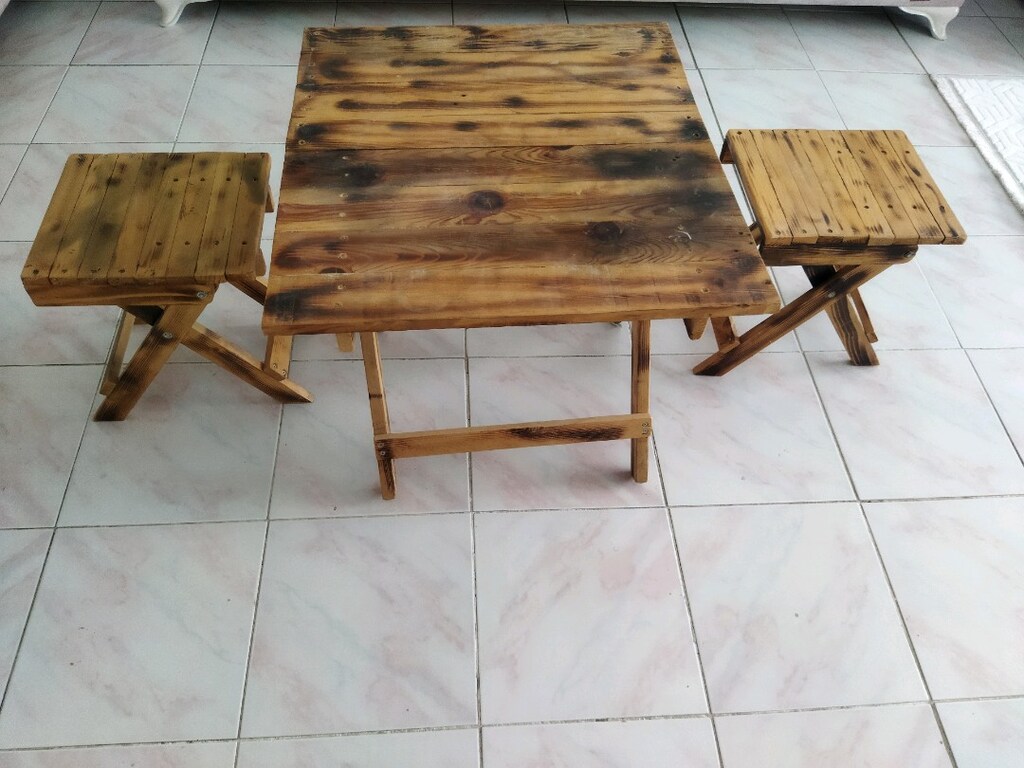 ahşap masa sandalye katlanır hepside - 4