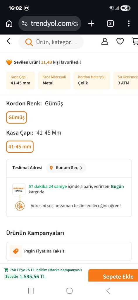 sıfır gibi casio çelik kordon saat - 4